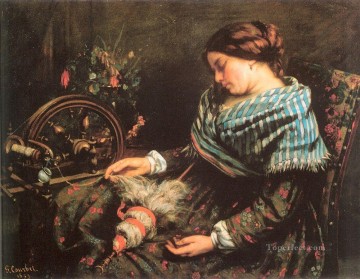 ギュスターヴ・クールベ Painting - 眠れる紡ぎ手 リアリスト 写実主義の画家 ギュスターヴ・クールベ